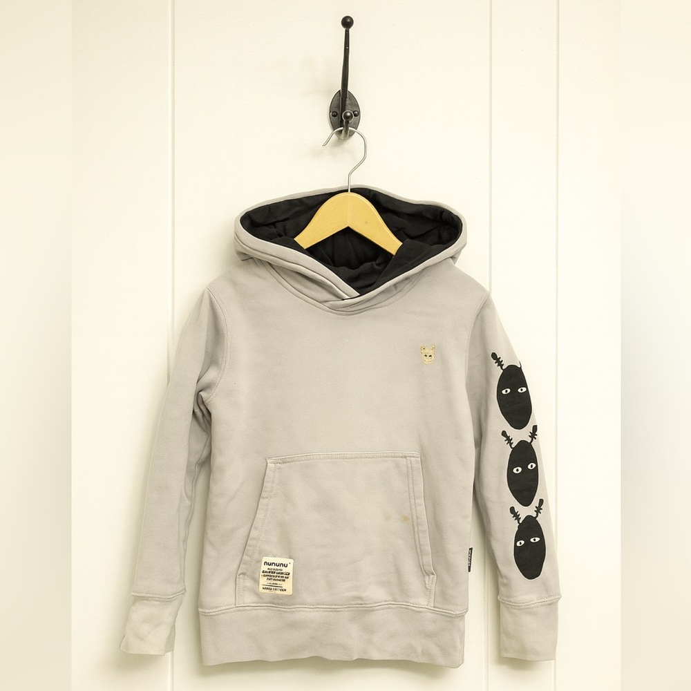 Nununu light gray hooded sweatshirt in size 8-9.
